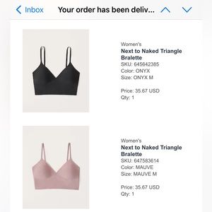 A&F Next to Naked Triangle Bralette Mauve